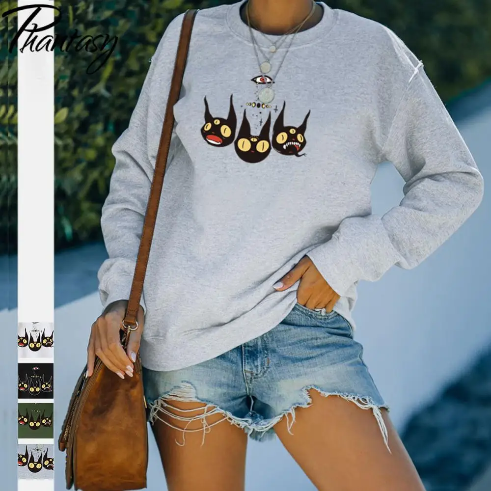 

Phantasy женский костюм на Хэллоуин, Пирография демона и летучей мыши, Топ с длинным рукавом, Женский пуловер для покупок и сестер, повседневная ...