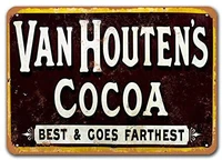 van houtens cocoa sign sisoso retro tin signs vintage metal poster for bbq restaurant wall decor art 8x12 inches