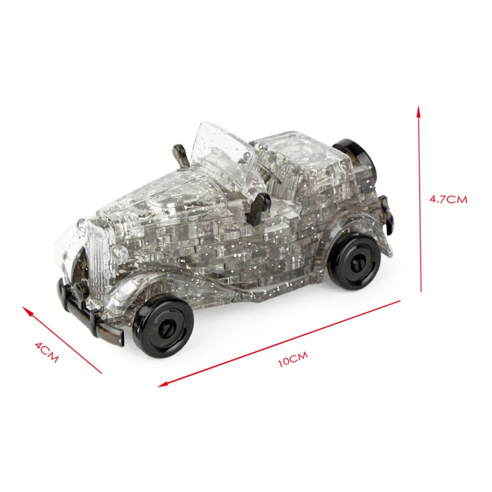 

3D Vintage Car Vehicle Crystal Puzzles DIY Assembly Model Baby Early Educational Kids Toy For Kids Classic & Antique Cars models