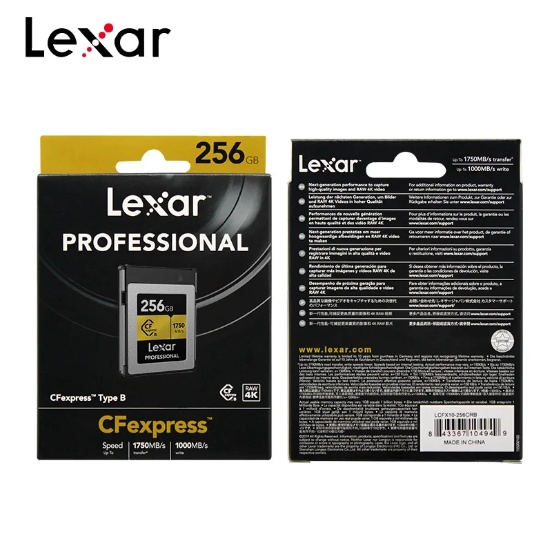 

CFexpress Type B Memory Card 256GB Original Lexar Professional Flash Card support RAW 4K Video 128GB 64GB For Digital SLR Camera