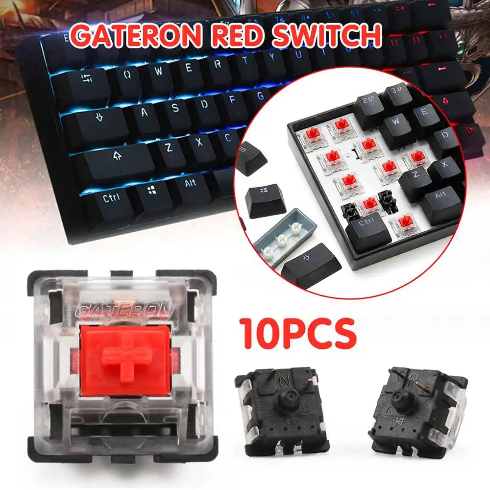 

10PCS/Set 3Pin Gateron Switch Linear Red Switch Keyboard Switches For Mechanical Gaming Keyboard
