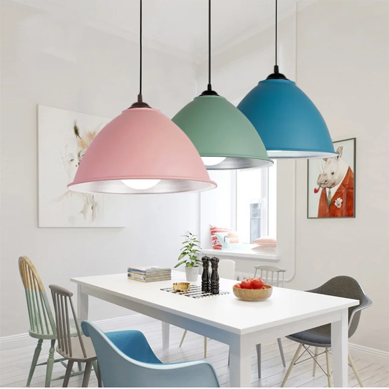 Подвесные лампы в скандинавском стиле винтажные алюминиевые светодиодные