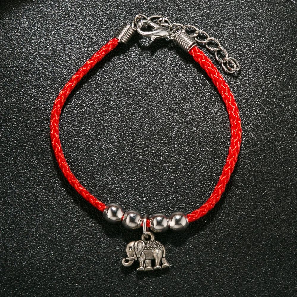

Fashion Elephant Palm Owl Infinity Red Rope Bracelet For Women Men Charm hand Jewelry Gift DropShipping