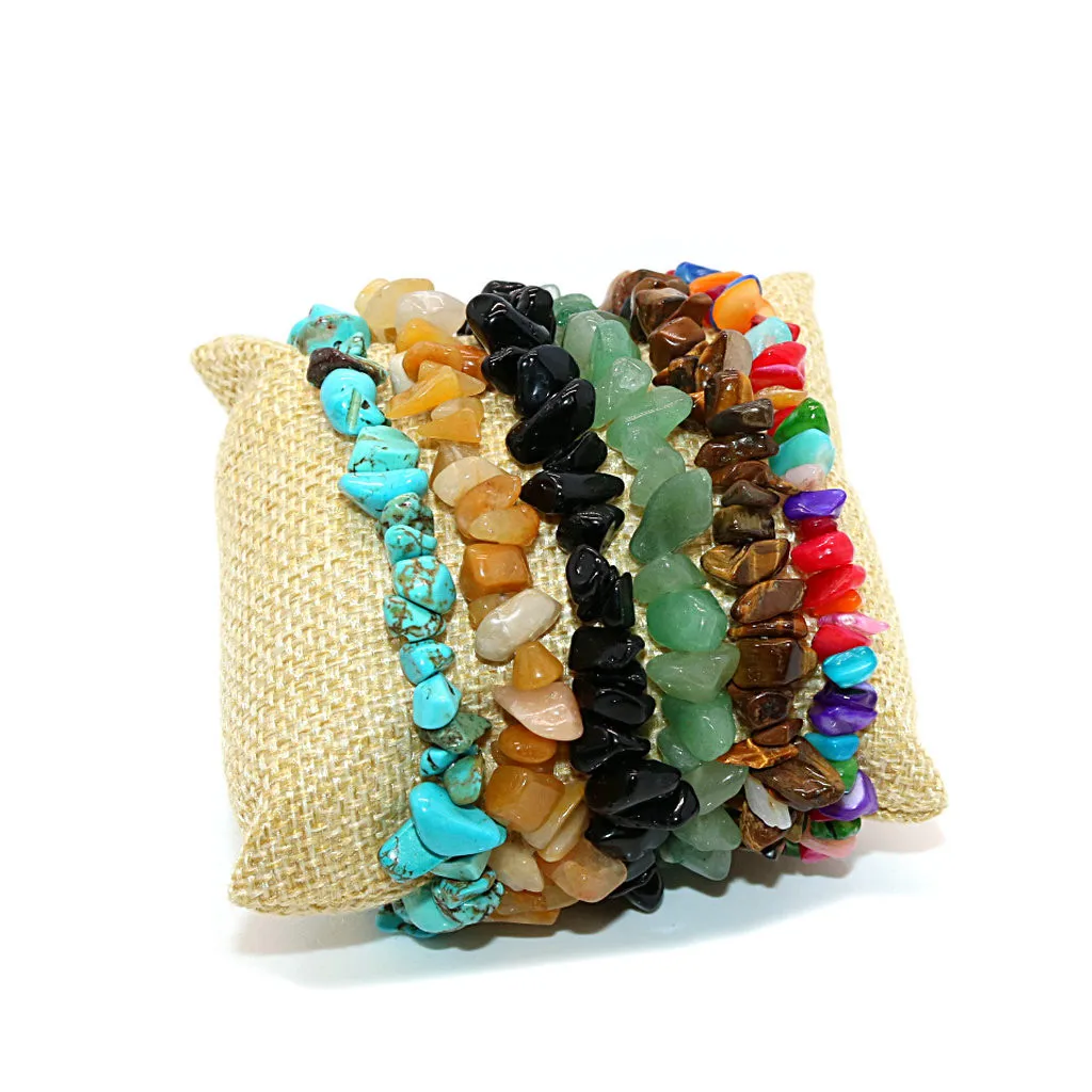 Натуральный драгоценный камень 5-8 мм чип бусины эластичный браслет Исцеление Re iki