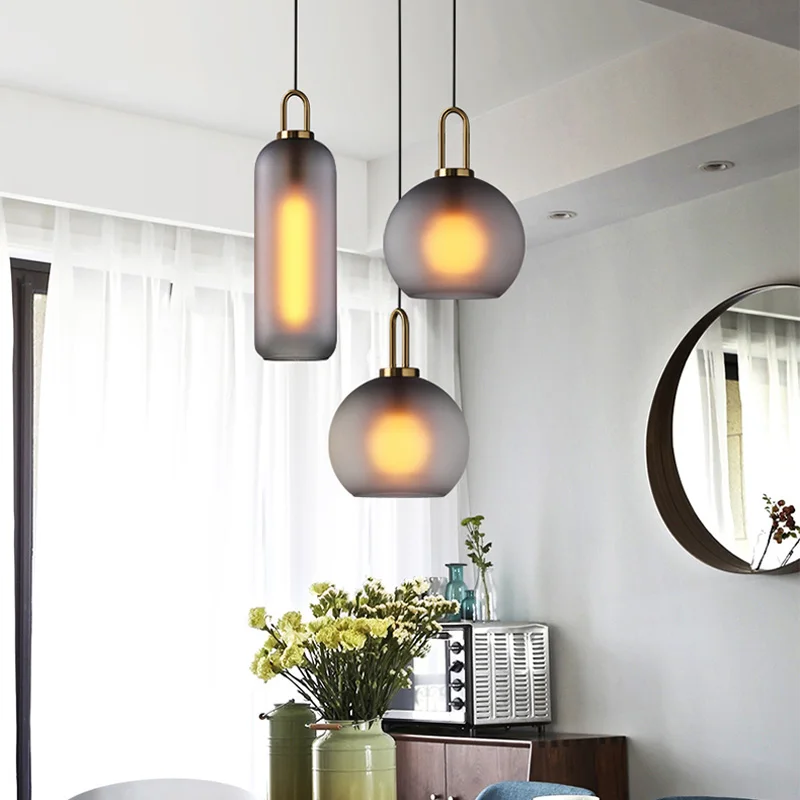 Подвесная лампа в скандинавском стиле для кухни потолочный светильник лофт с