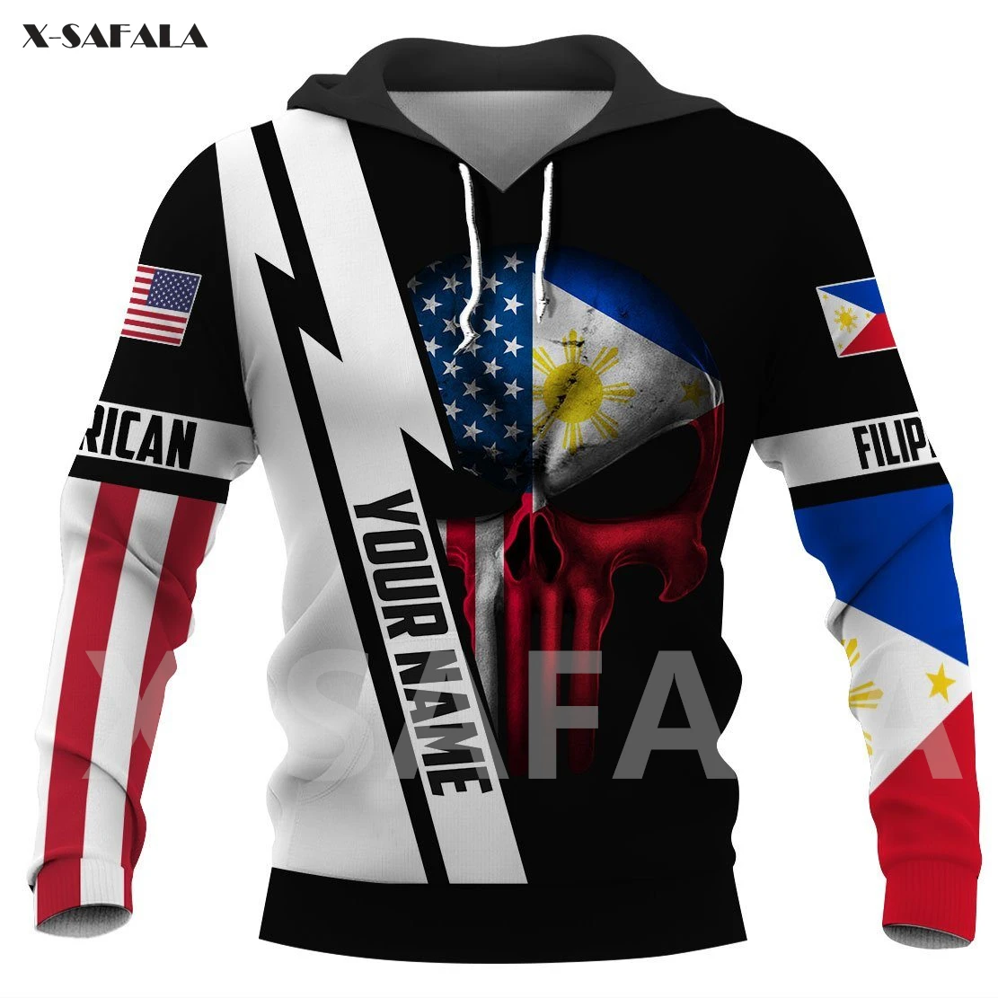 

Philippines National Emblem Skull Country Map Flag 3D All Printed 4 Hoodie Man Women Harajuku Zipper Pullover Sweatshirt Jacket