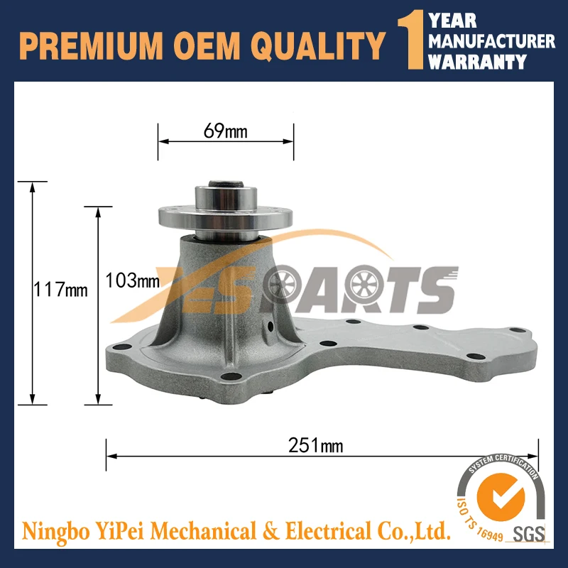 Водяной насос для Isuzu 4FE1 4FA1 двигатель вилочный погрузчик трактор