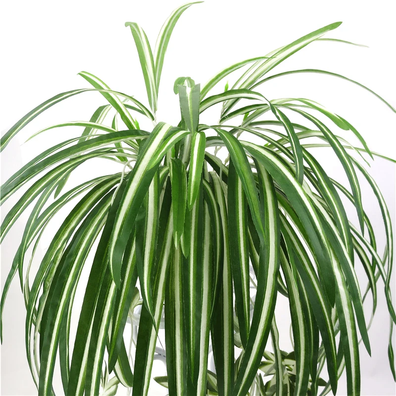 

65cm 5 Heads Artificial Plants Wall Hanging Chlorophytum Green Plants PVC Fake Flower Simulation Leaves Home Garden Decor