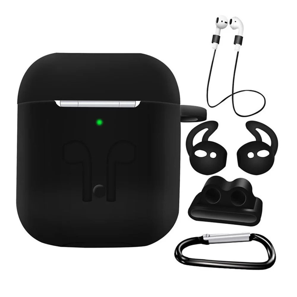 5 в 1 чехол s Ремешок карабин защитный для AirPods наушников силиконовый Air Pods 2 Чехол
