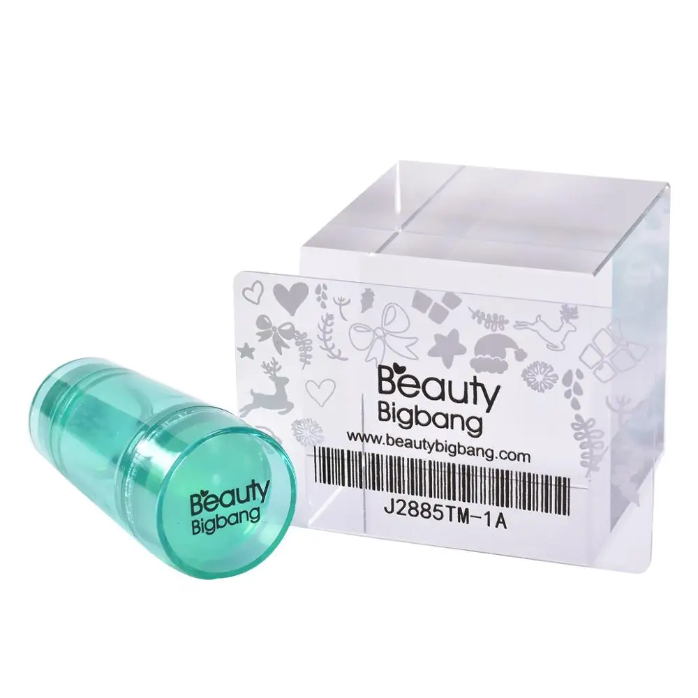BEAUTYBIGBANG двойной силиконовый штамп для ногтей прозрачная зеленая Желейная