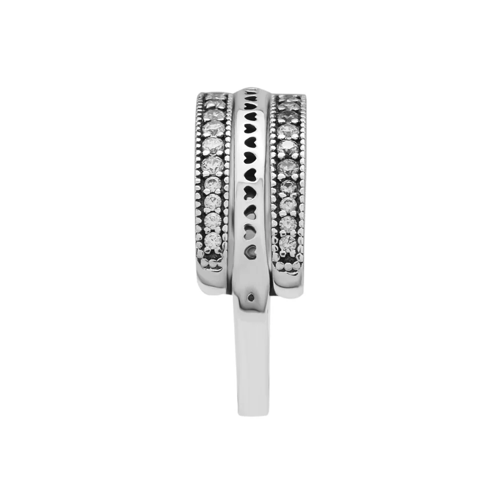 Flipping Hearts Ring Clear CZ Rings For Jewelry Making 925 Original Silver Make Up Woman Gift | Украшения и аксессуары