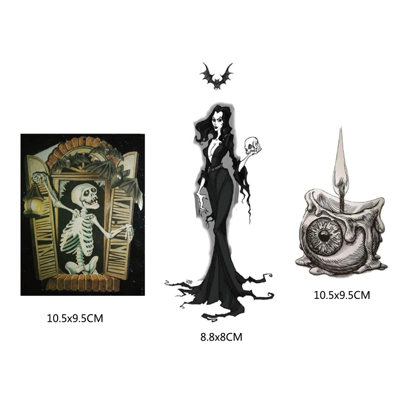 

53CA Skull Wizard Candle Metal Cutting Dies Stencil Scrapbooking DIY Album Stamp Paper Card Embossing Decor Craft