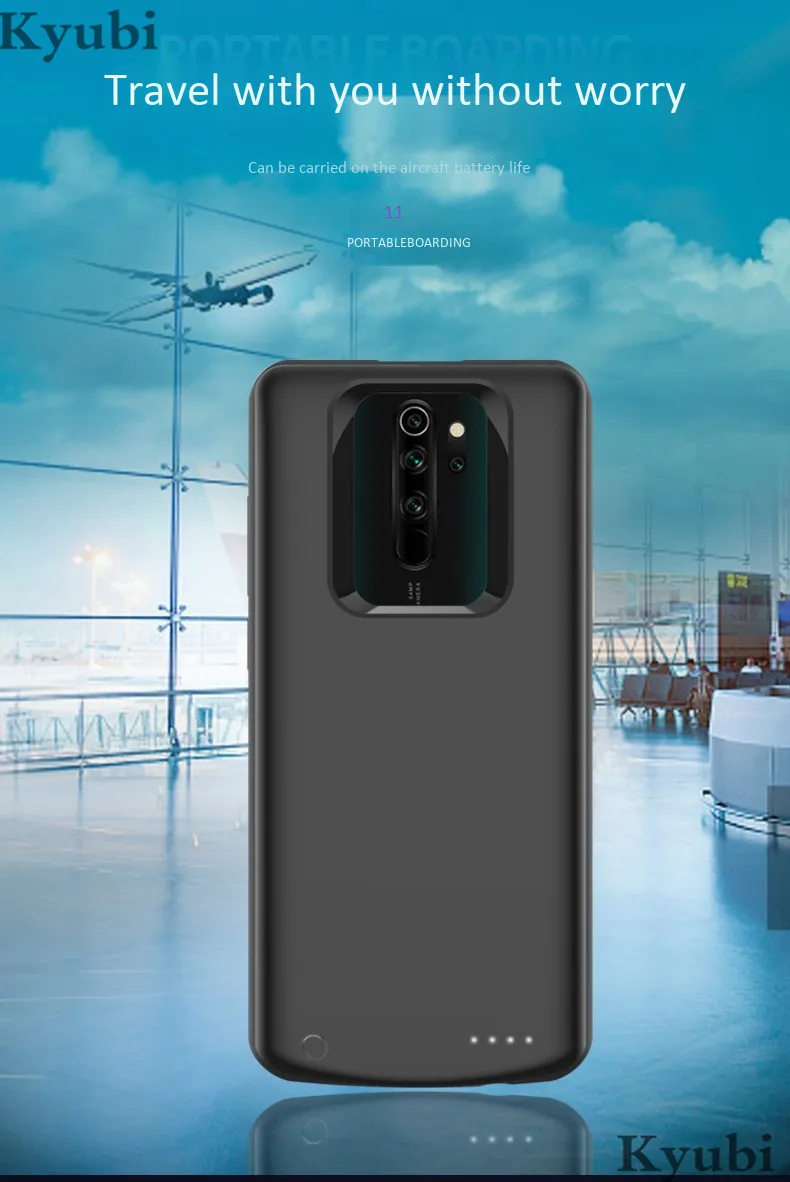 6500 мАч Внешний аккумулятор зарядное устройство чехол для Xiaomi Redmi Note 8 pro портативная беспроводная зарядка для Xiaomi Redmi Note 8 pro 2 в 1
