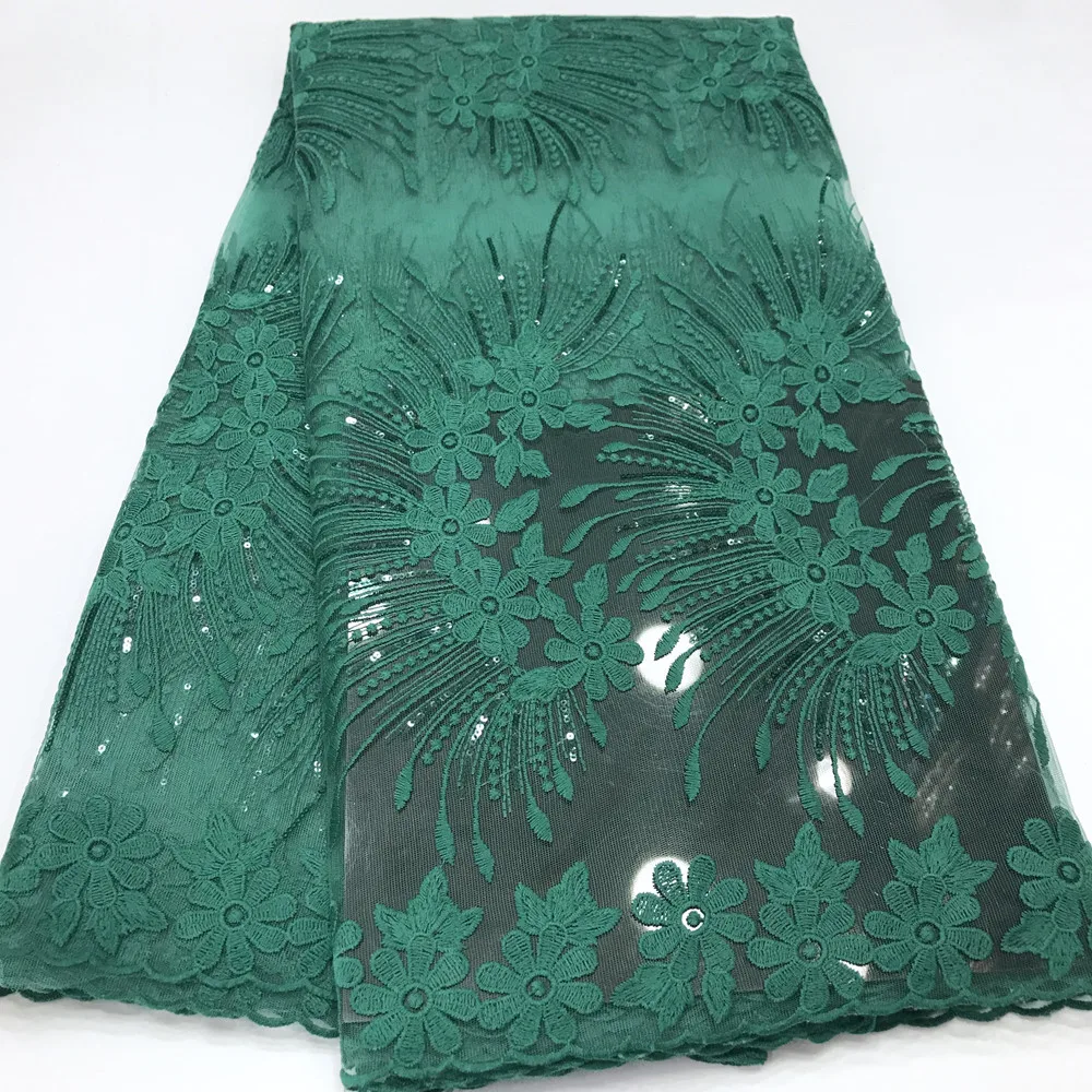 

2019 вышивка блестками африканская Высококачественная чистая швейцарская французская вуаль гипюр Тюль Сетка кружевная ткань для платья 5 ле...