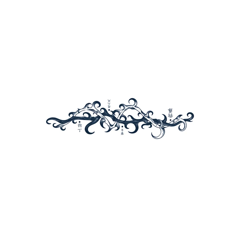 

187MM×52MM arm tattoo stickers dark line, suitable for wrist clavicle neck Uncaria