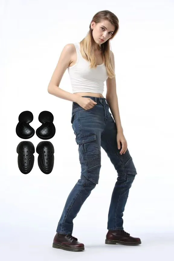 Мотоциклетные джинсы LOONG для женщин защитные мотоциклетные штаны езды по