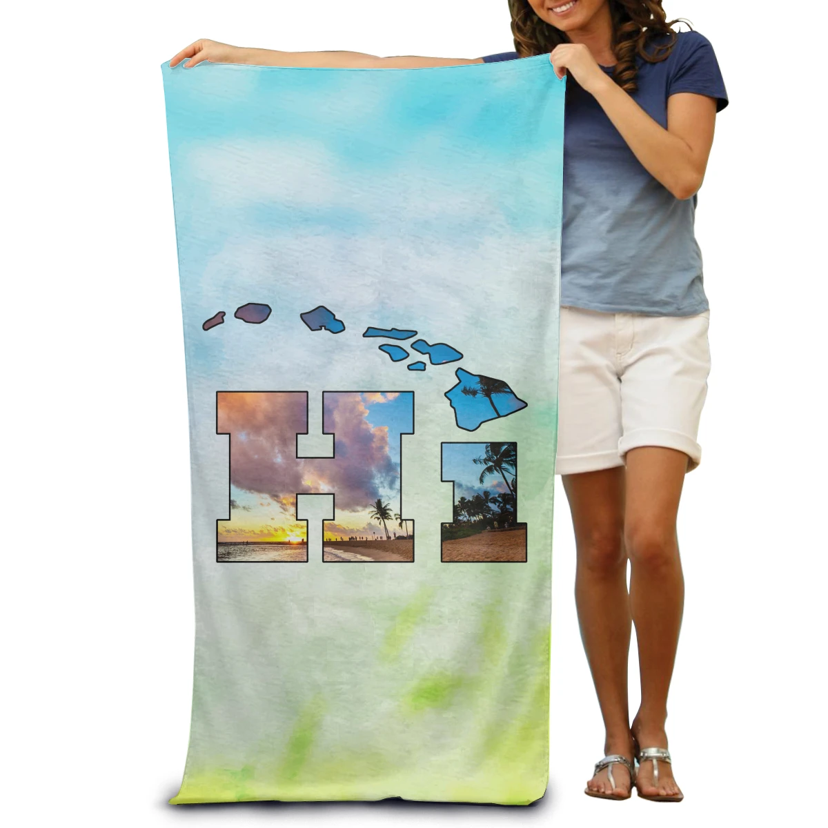 

Hi Hawaii Soft Bath Towel Fashion Wearable Beach Spa Wash Clothing Diving Suit Change Swim Robe Summer Pool Swimming