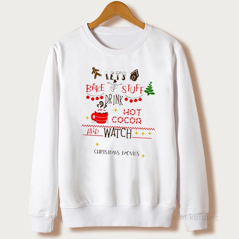 Let Bake Things Drink Hot Cocoa and Watch Рождественская Толстовка из фильма женские модные