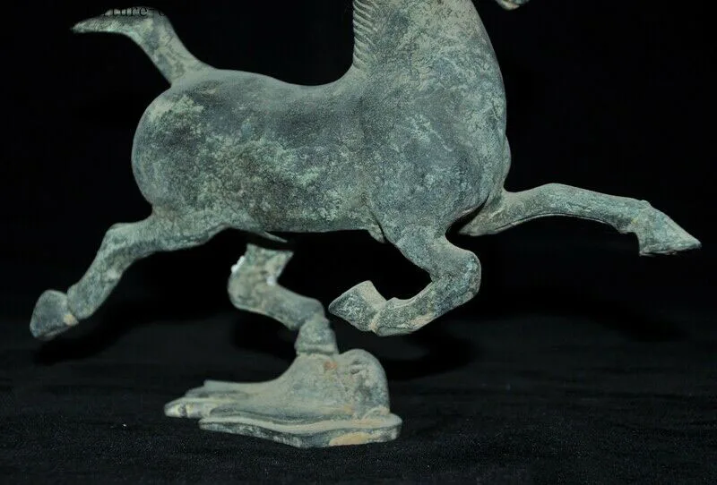 

wedding decoration 7" China bronze Ware dynasty Royal Running Success Horse Horses Animal Statue
