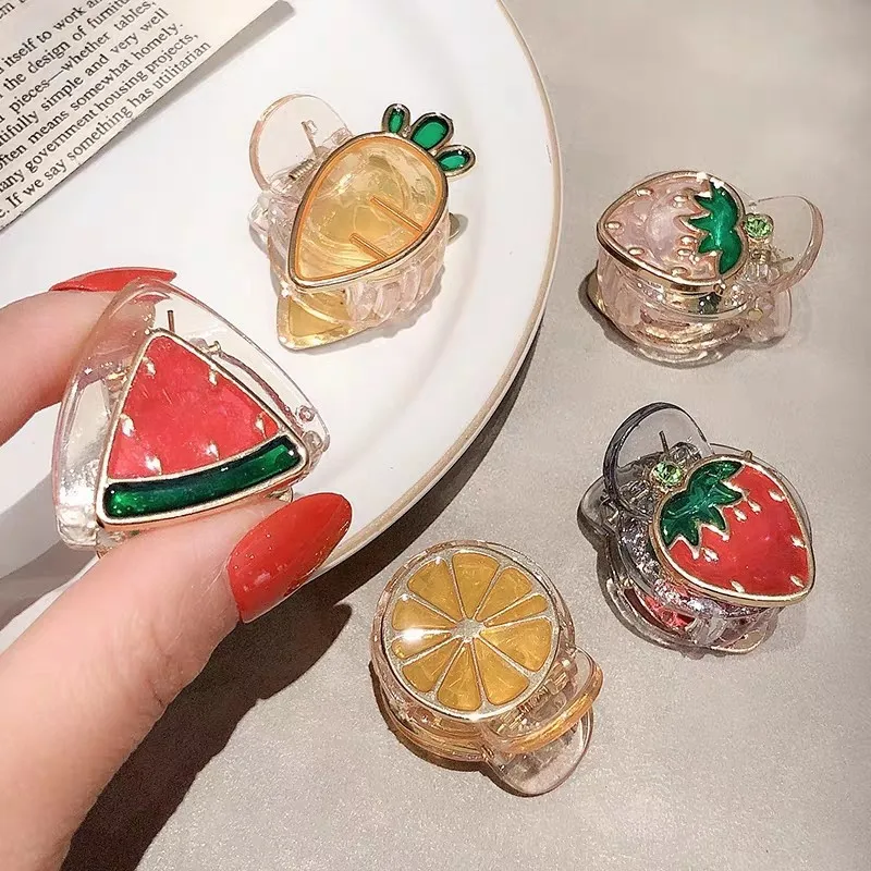 

South Korea Ins Fruit Hairpin Cute Girl Heart Small Catch Clip Small Fresh Forest Top Clip Clip Headdress Claw Hairpin