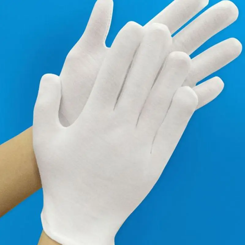 

12 PAIRS 100% COTTON WHITE MOISTURISING LINING GLOVE health music work