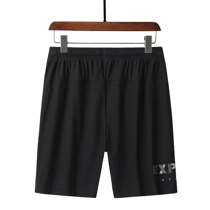 

Ice silk shorts men's warp knitted four side elastic Capris loose shorts summer