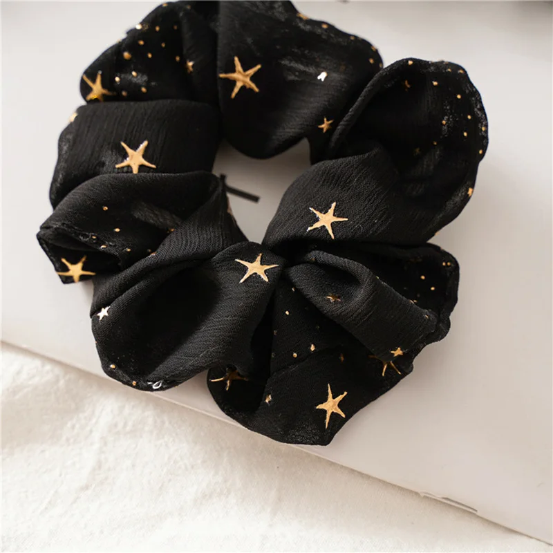 

Oversized French Organza Hair Scrunchies Elegant Star Chiffon Women Elastic Hair Rubber Bands Hair Ties Stretch Ponytail Holder
