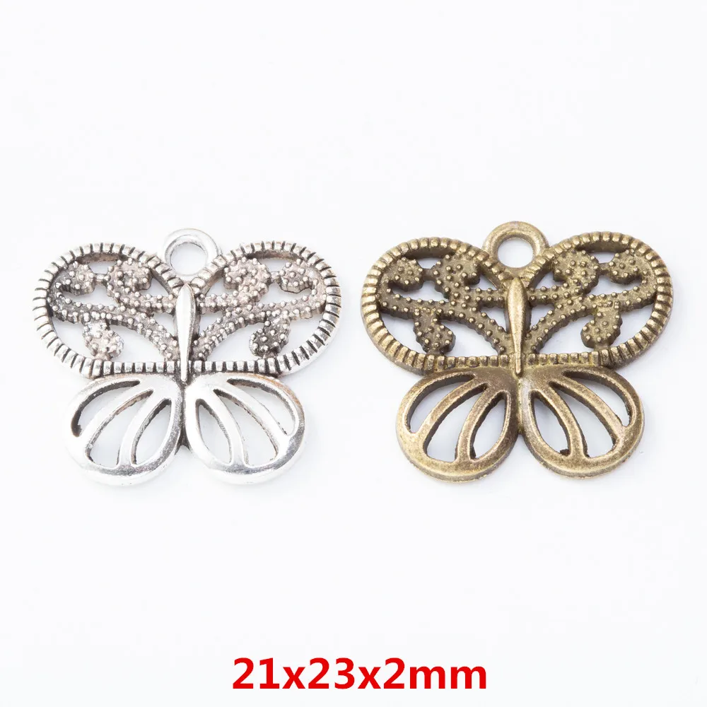 

35 штук Ретро металлический цинковый сплав бабочка кулон для DIY Ювелирные ожерелья ручной работы изготовление 8114