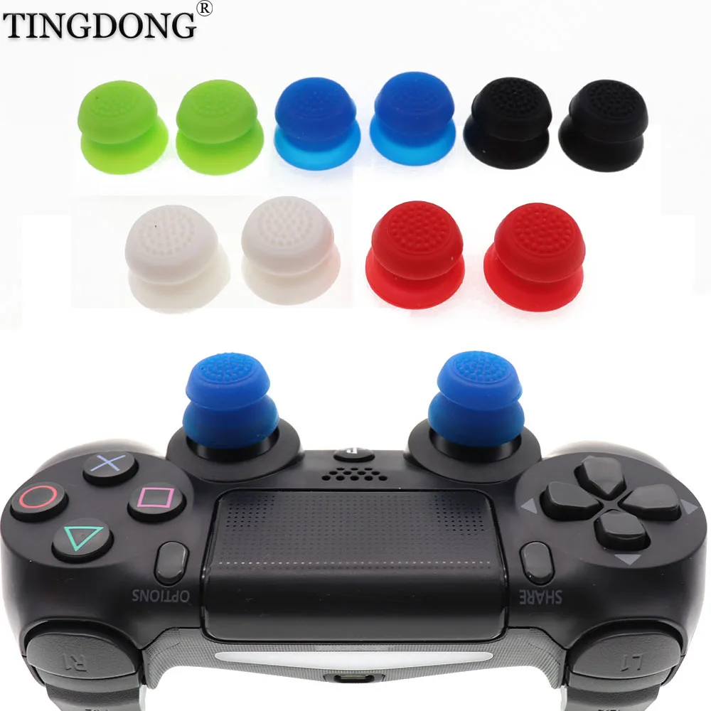 2 pcs Silicone Analog Thumb Grip Thumbstick Extra Cover High Enhancements For Dualshock 4 PS4 Pro Slim Controller