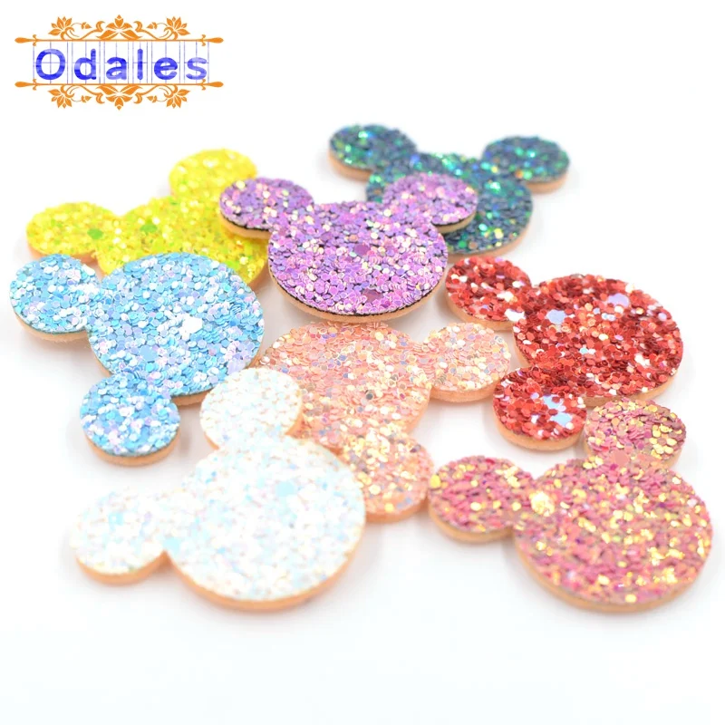 64 шт./лот разноцветная головка мыши войлочные нашивки для рукоделия мягкая