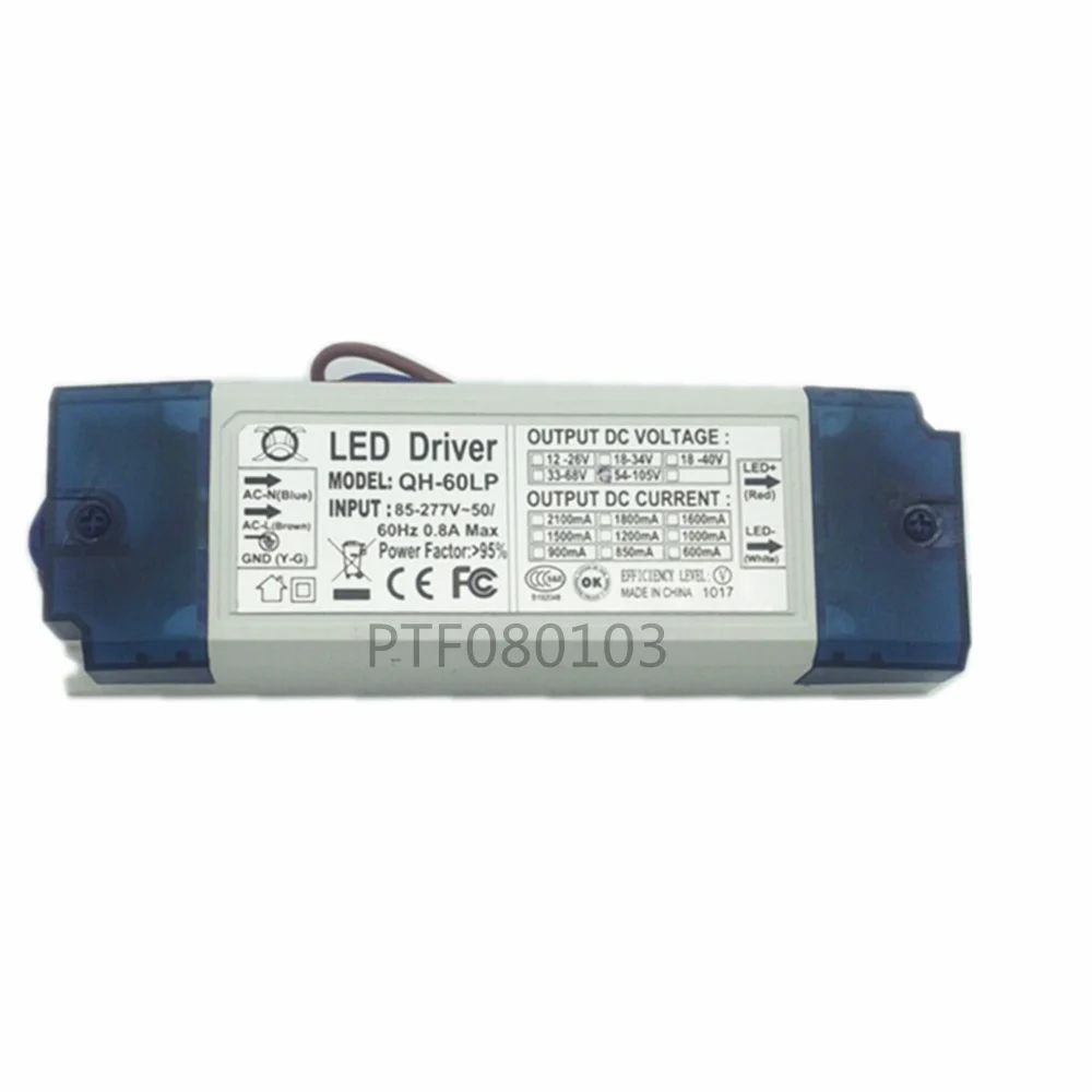 

18-30x3W LED Driver Power Supply 600mA 85-277v for 18pcs-30pcs 3W High Power LED Chip