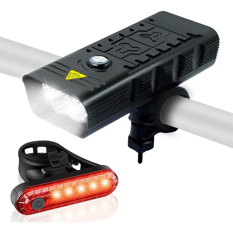 

4000 Lumens Super Bright Bike Light Rechargeable Bicycle Front Light 5 LED&4 Light Modes With Taillight For All Bikes