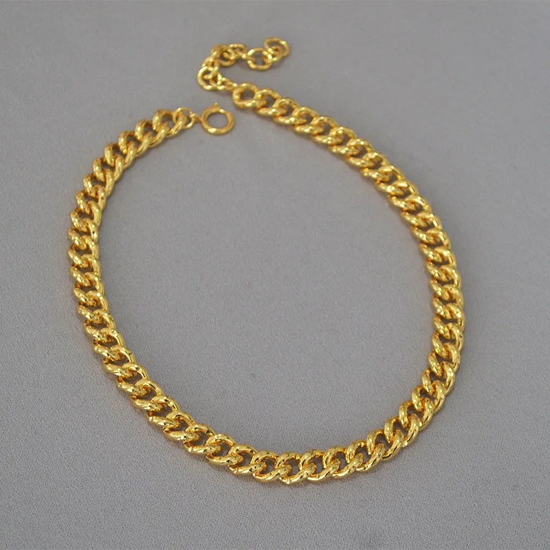 

CMajor Trendy Copper Jewelry 18K Gold Plated Punk Chain Fashion Choker Necklace for Women