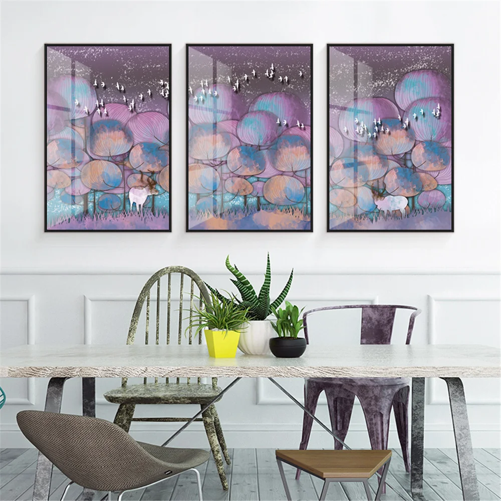 Художественные картины на холсте с красивым романтичным лесом для гостиной и