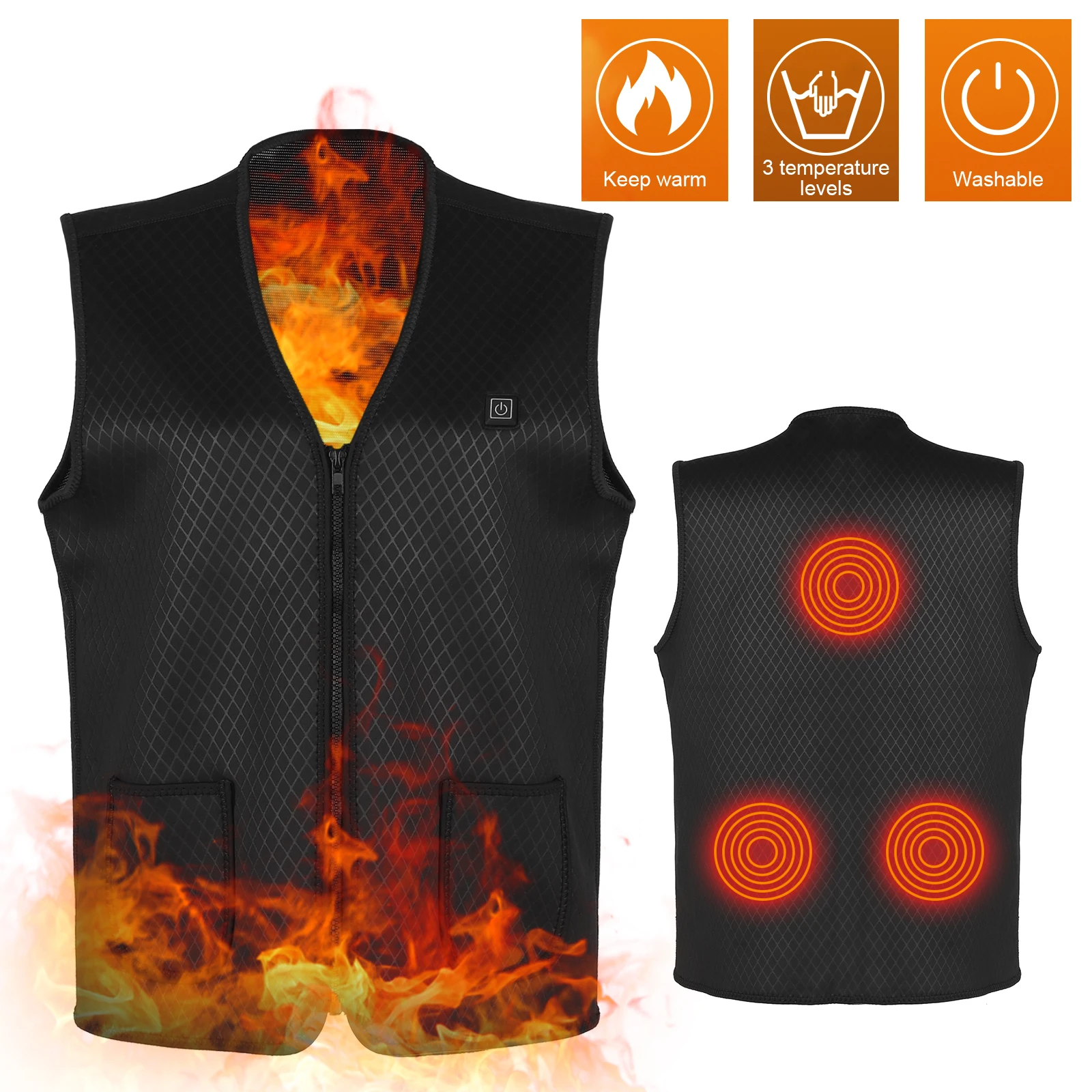 

Manetic Therapy Heated Vest Washable USB Electric Heating Vest Waistcoat Heated Clothing for Men Women Winter Heated Vest