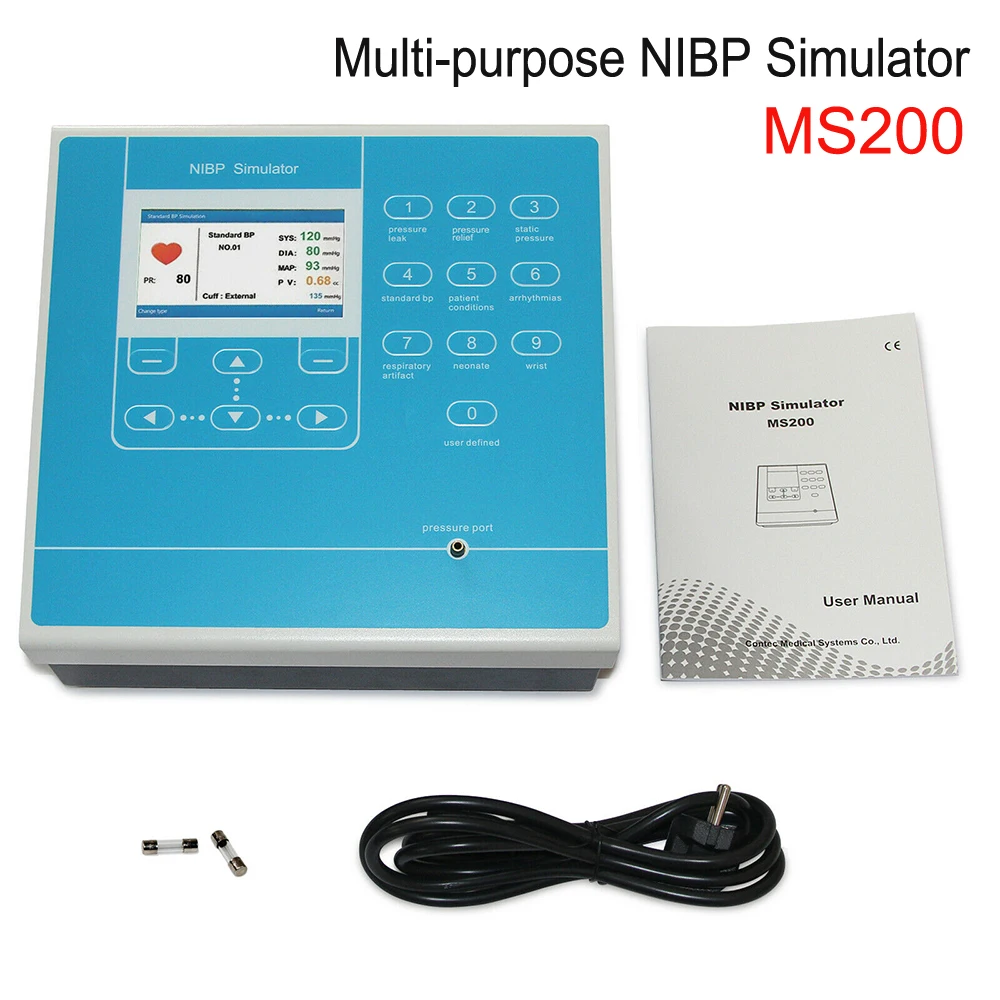 

MS200 NIBP Simulator Blood Pressure Monitor Tester Non-Invasive Simulation Heart Rate Simulate NIBP Monitor Tester calibration