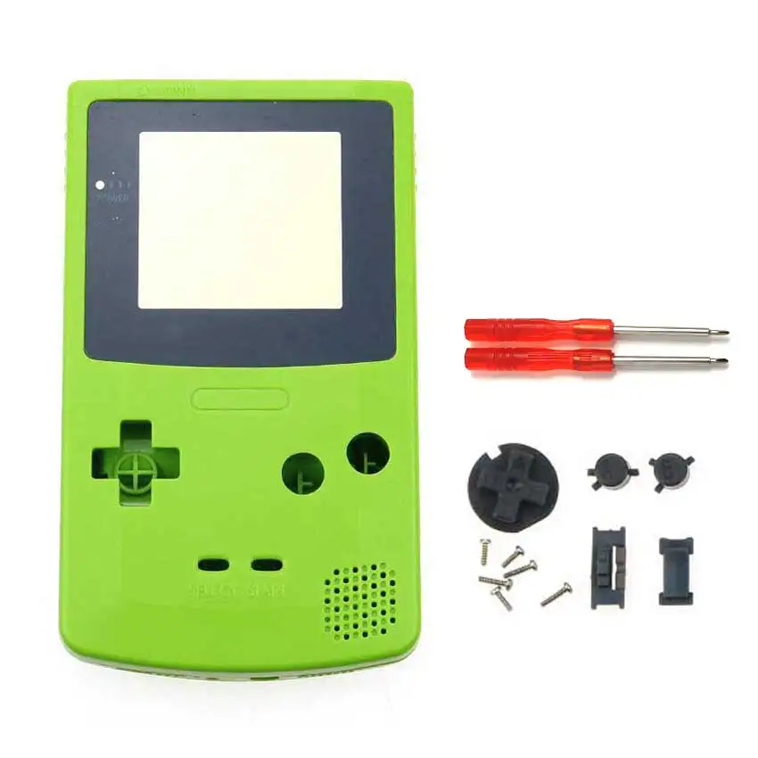YuXi полный корпус оболочка Крышка запасная часть для nintendo для Gameboy цвет консоль GBC чехол с инструментами - Цвет: Apple Green