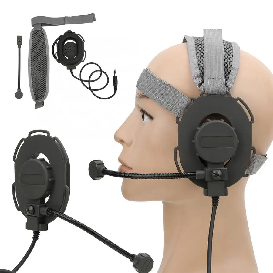 Профессиональная пластиковая односторонняя гарнитура с регулируемой повязкой