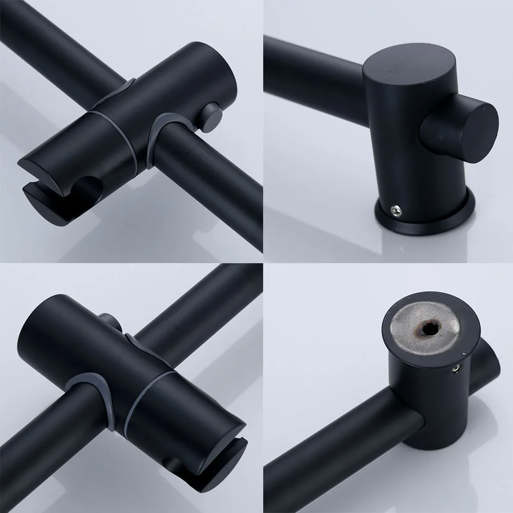 stainless steel black bath sliding bar wall mounted adjustable rail bathroom accessories handheld shower head rod free global shipping