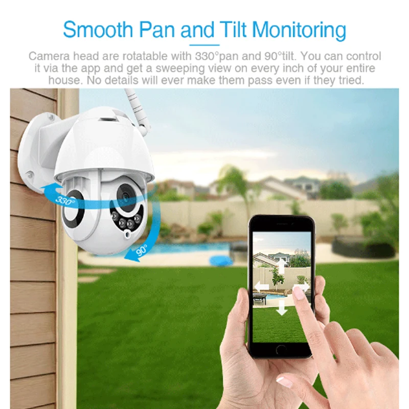 Наружная WIFI PTZ IP камера 2MP 1080P скоростные Купольные Камеры видеонаблюдения