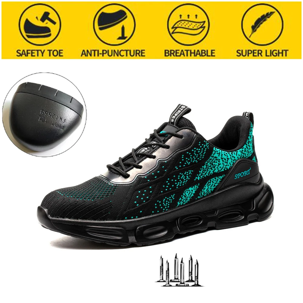 Safety Shoes Anti-smashing Safety Men's Work Shoes Summer Breathable Deodorant Non-slip Mens Safety Shoes Work Shoes