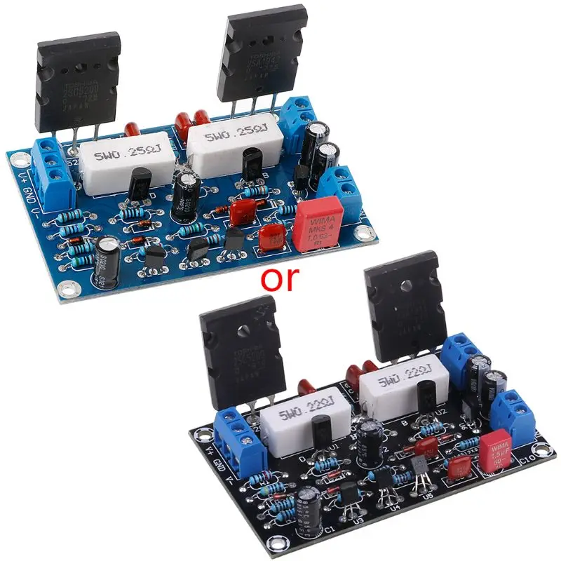 

Одноканальный усилитель HIFI W3JB 2SC5200 + 2saeas Dual DC 35 в 100 Вт