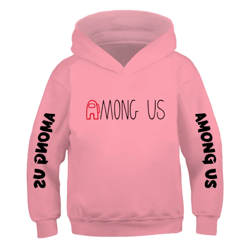 

Among us Pink Hoodie kid Long sleeve Graphic Anime Streetwear Cartoon Sweatshirt Autumn winter cotton blue Pullover Hip hop