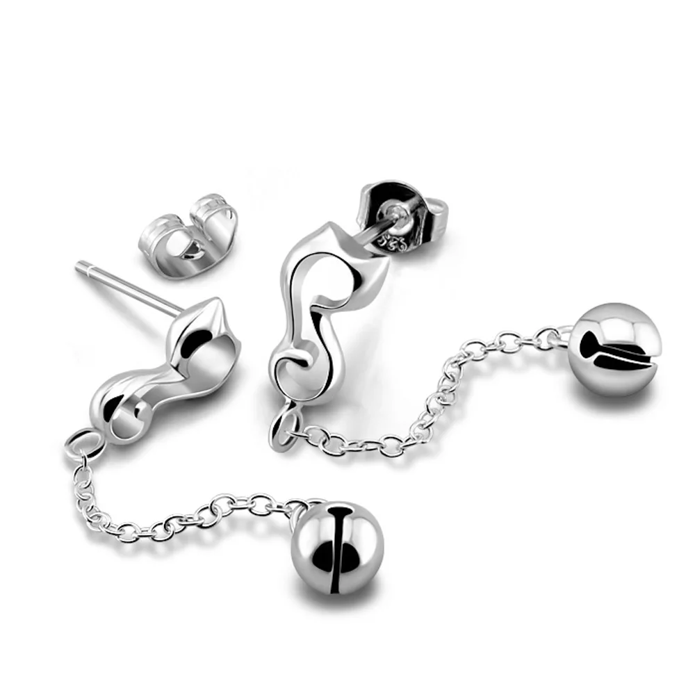 Серьги женские из серебра 925 пробы серьги гвоздики с маленьким колокольчиком для