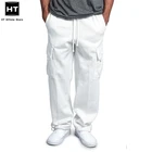 Брюки-карго мужские повседневные, тактические штаны в стиле милитари, много карманов, свободные прямые Слаксы, длинные брюки размера плюс 5XL