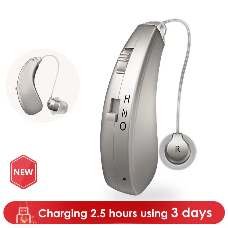 

BTE Rechargeable Hearing Aids Intelligent Low-Noise Wide-Frequency Wireless Ear Sound Amplifie Digital Hearing Aid For Elderly