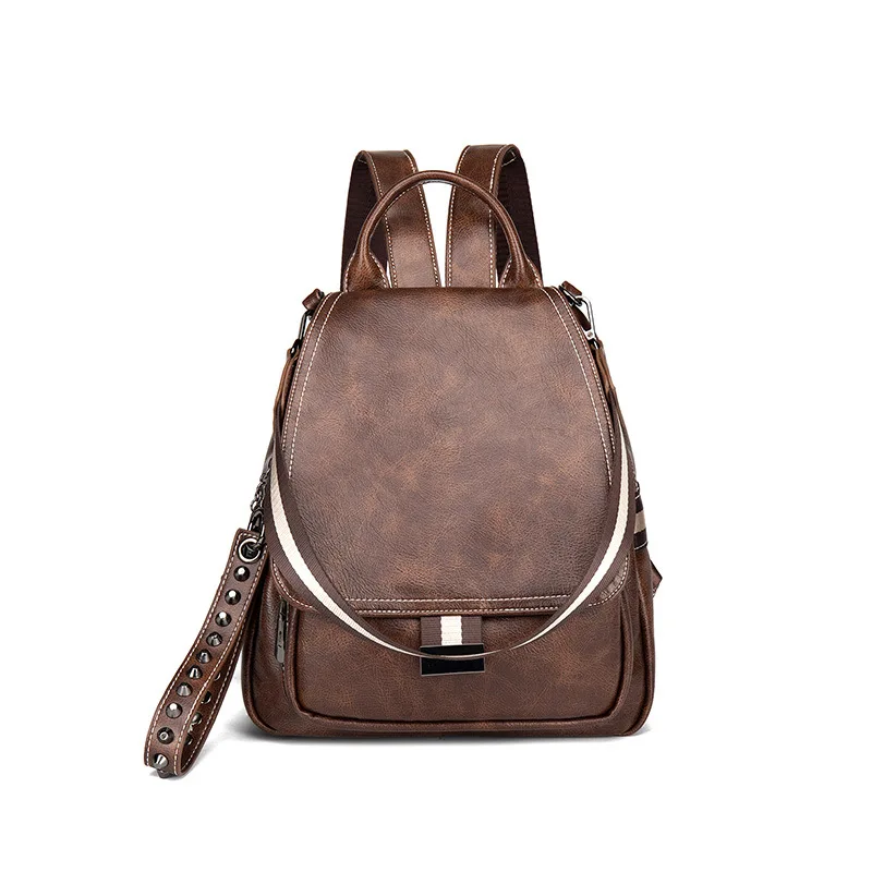 

2020 New Korean Backpack Fashion Trend Leather Backpack