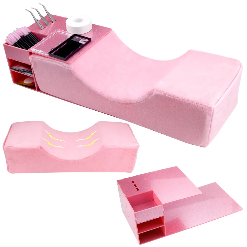 

Eyelash Extension Pillow Makeup Salon Grafting Eyelashes Pillow Support Memory Headrest Neck Lash Pillow with Pocket Makeup Tool