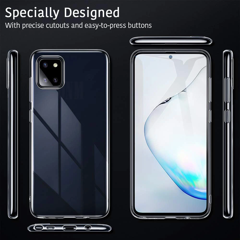 S10 Case For Samsung Galaxy S10 Lite TPU Silicon Clear Fitted Bumper Soft Case for Galaxy Note 10 Lite Transparent Back Cover