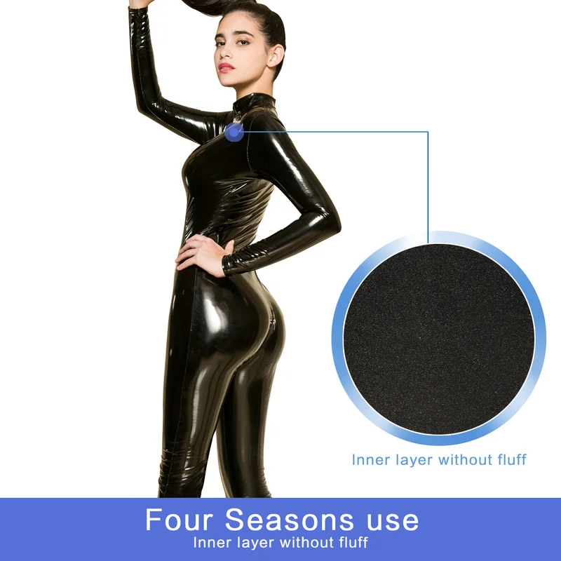 SAROOSY сексуальный ПВХ кожаный Детский костюм для женщин двойная молния деталь